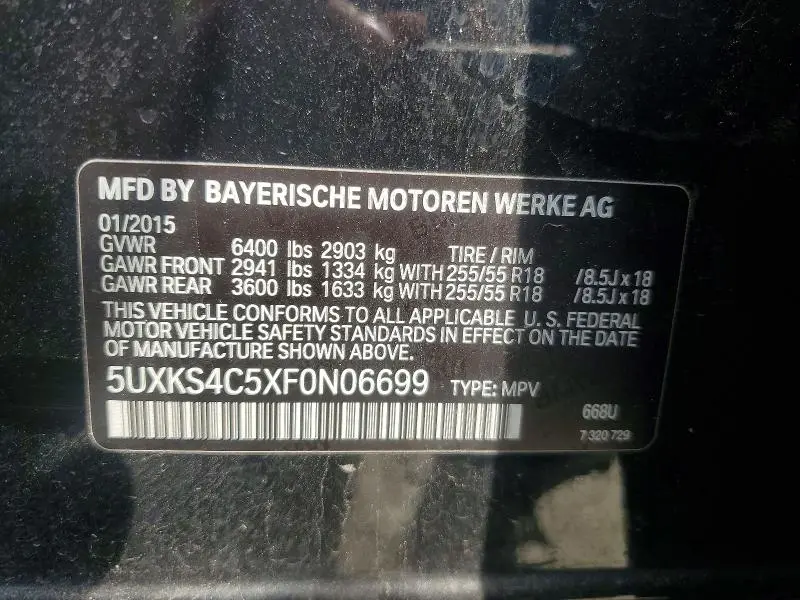 2015 BMW X5 XDRIVE35D  