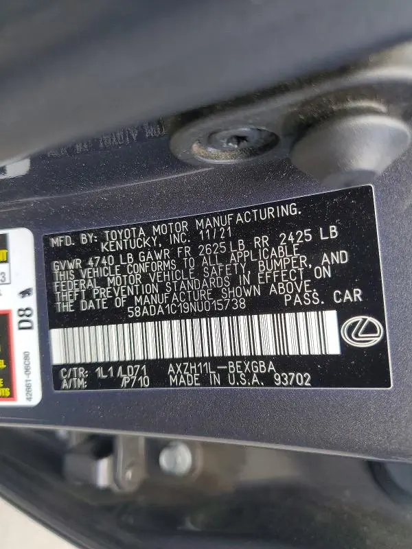 2022 LEXUS ES 300H BASE  