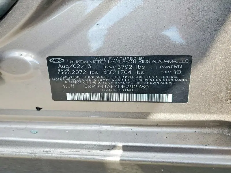 2013 HYUNDAI ELANTRA GLS  