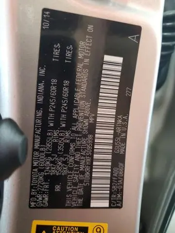 2015 TOYOTA HIGHLANDER LE  