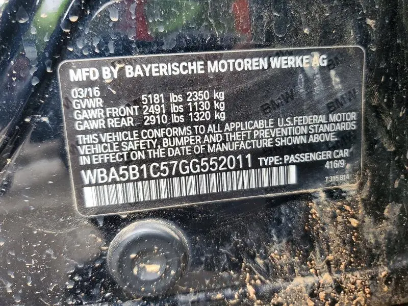 2016 BMW 535 I  