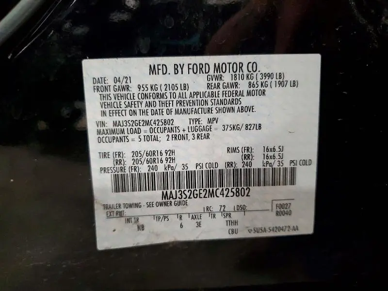 2021 FORD ECOSPORT SE  
