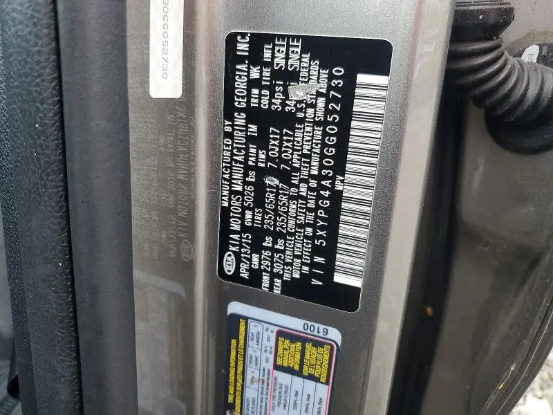 2016 KIA SORENTO LX  