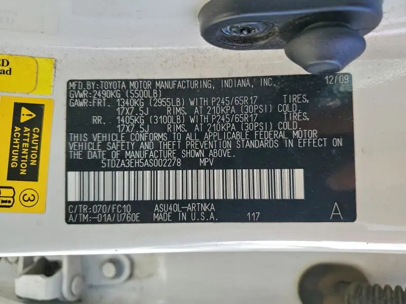 2010 TOYOTA HIGHLANDER   