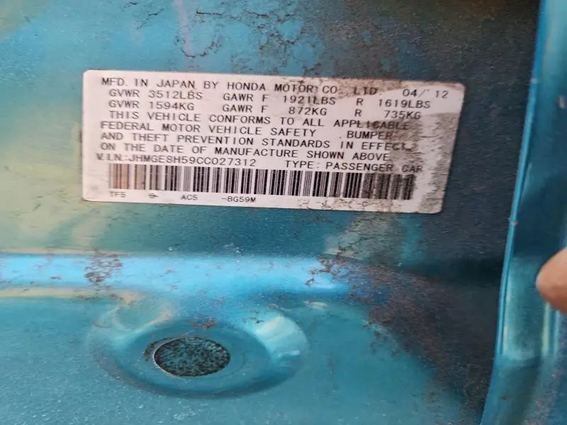 2012 HONDA FIT SPORT  