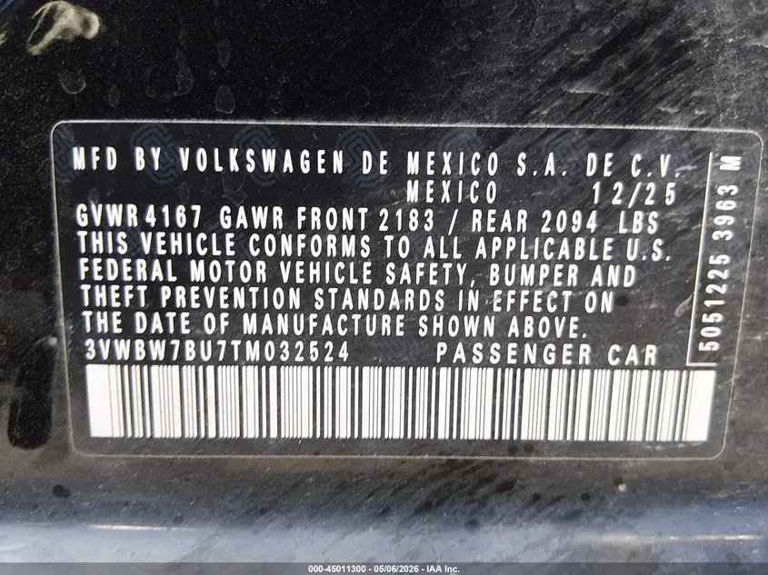 2026 VOLKSWAGEN JETTA SPORT