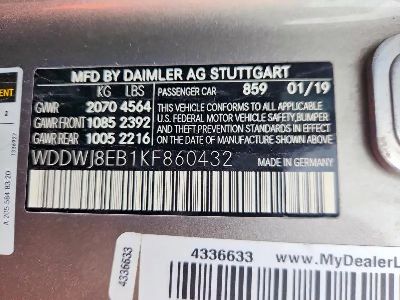 2019 MERCEDES-BENZ C 300 4MATIC  