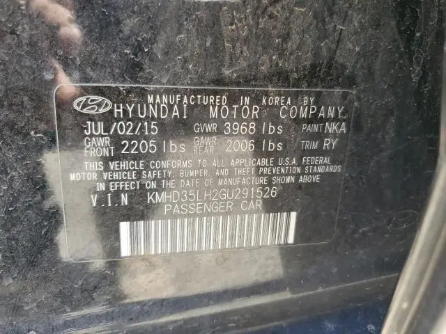 2016 HYUNDAI ELANTRA GT   