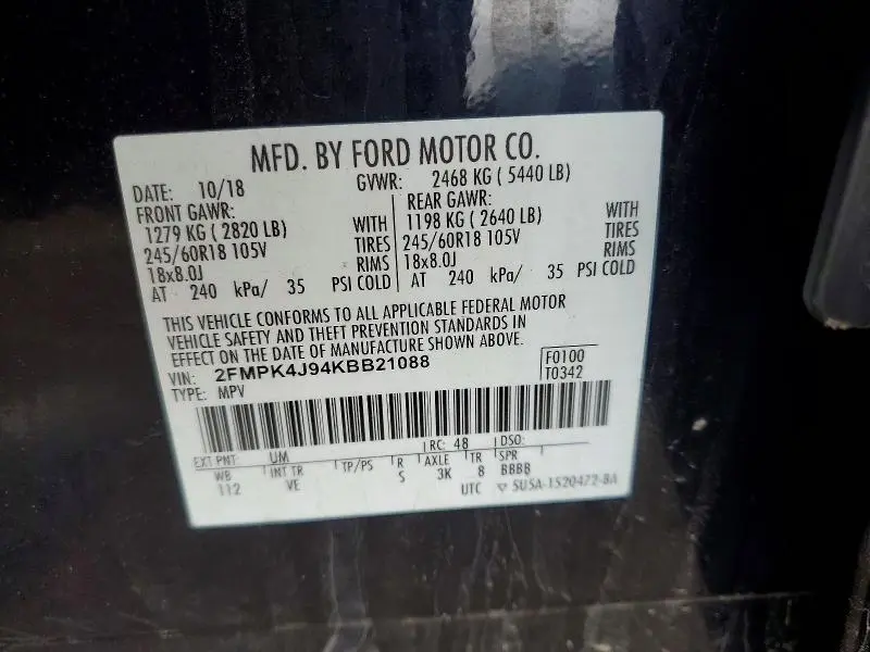 2019 FORD EDGE SEL  