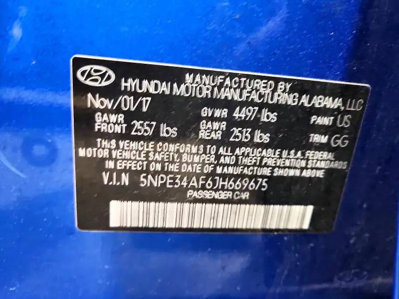 2018 HYUNDAI SONATA LIMITED  