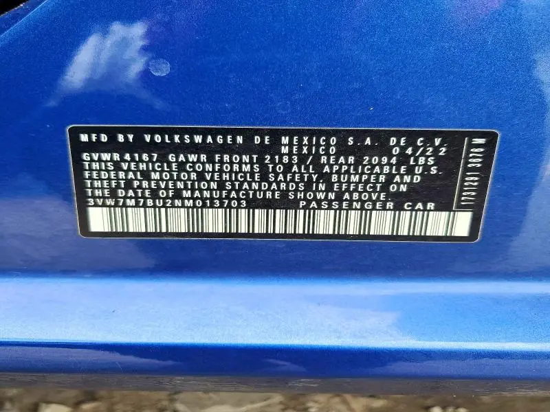 2022 VOLKSWAGEN JETTA SE  