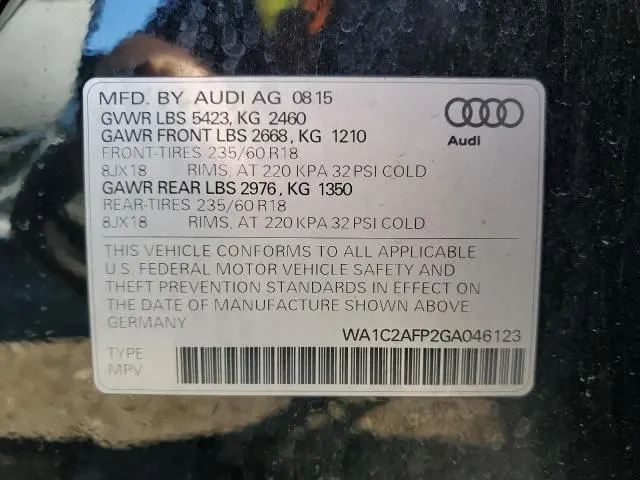 2016 AUDI Q5 PREMIUM  