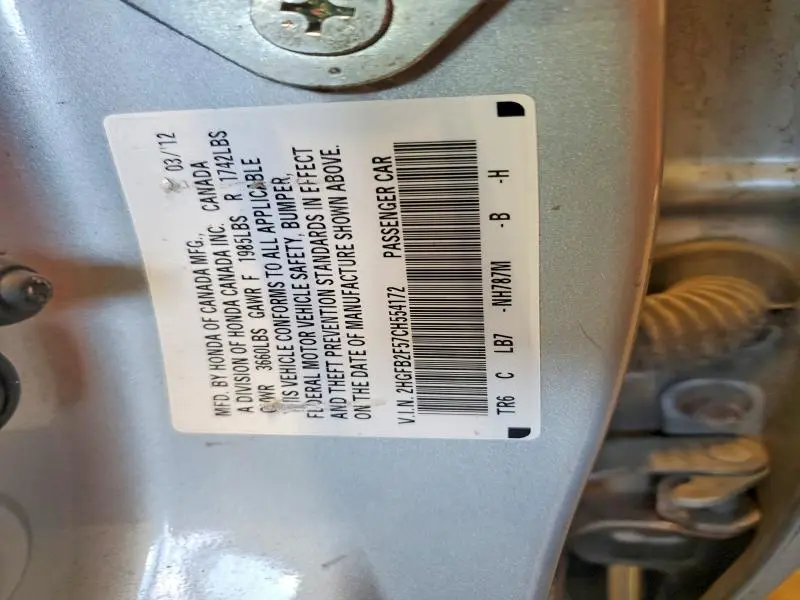 2012 HONDA CIVIC LX  