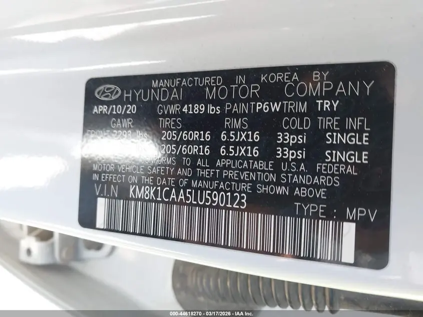 2020 HYUNDAI KONA SE