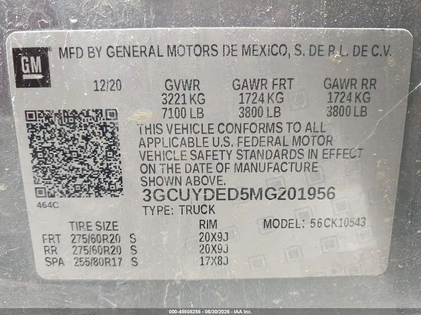 2021 CHEVROLET SILVERADO 1500 4WD  SHORT BED LT