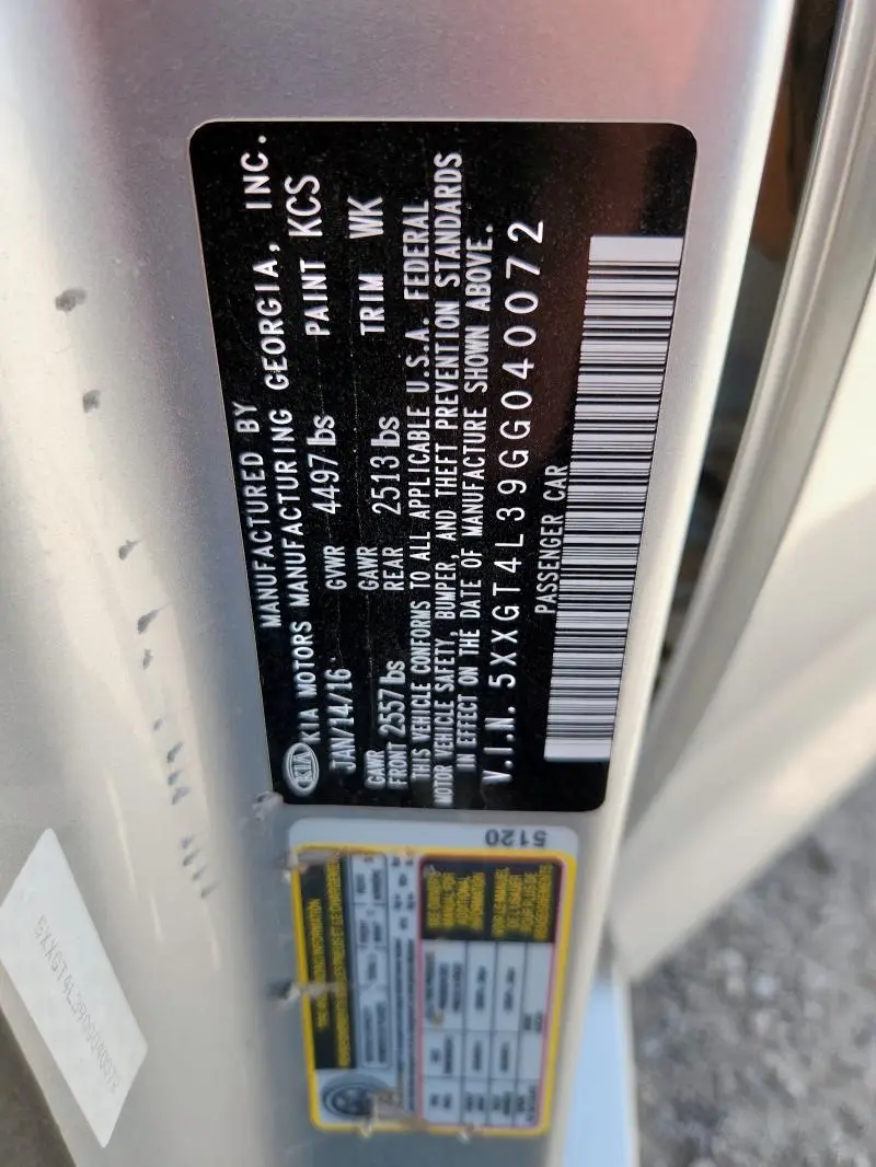 2016 KIA OPTIMA LX  