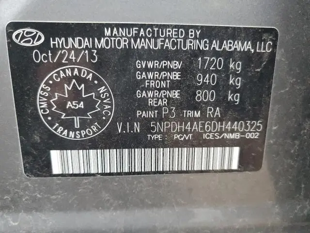 2013 HYUNDAI ELANTRA GLS  