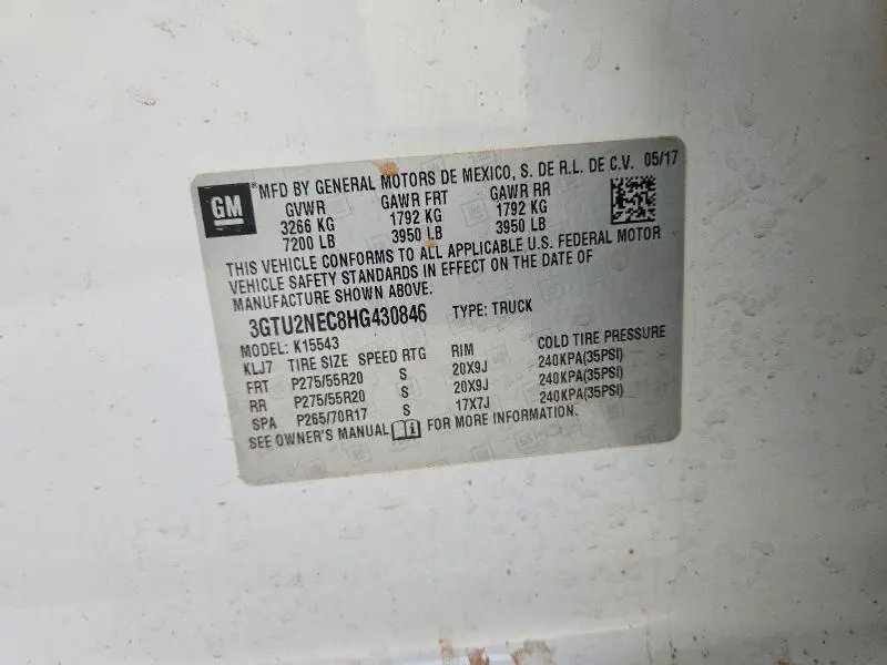 2017 GMC SIERRA K1500 SLT  