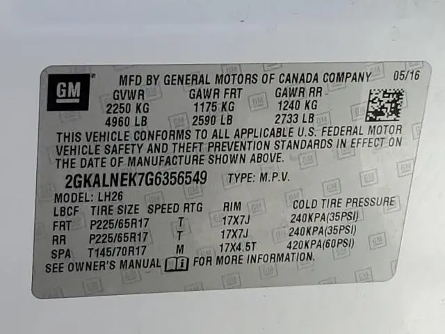 2016 GMC TERRAIN SLE  