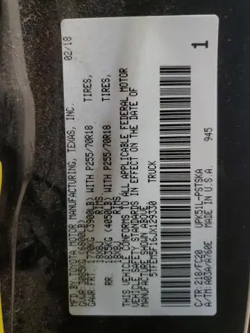 2018 TOYOTA TUNDRA CREWMAX SR5