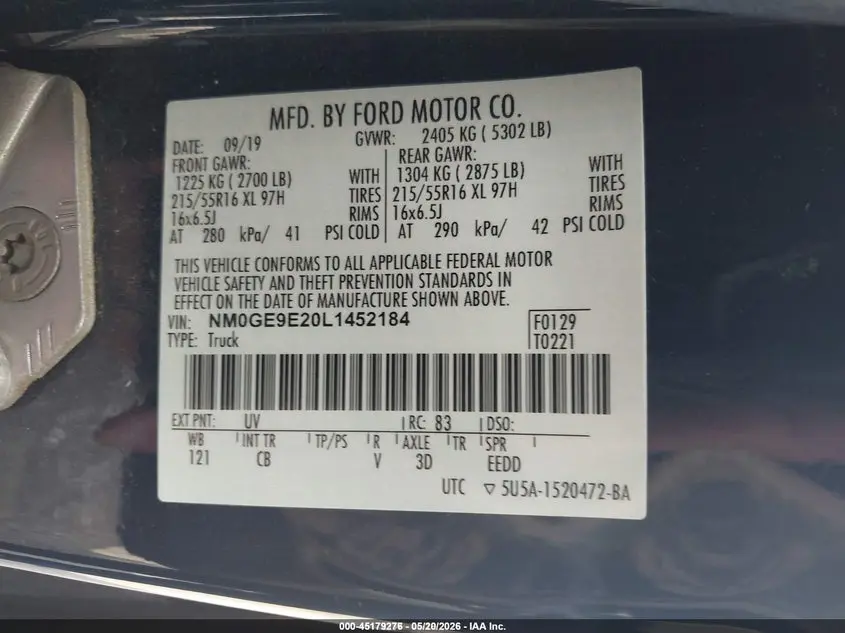2020 FORD TRANSIT CONNECT XL PASSENGER