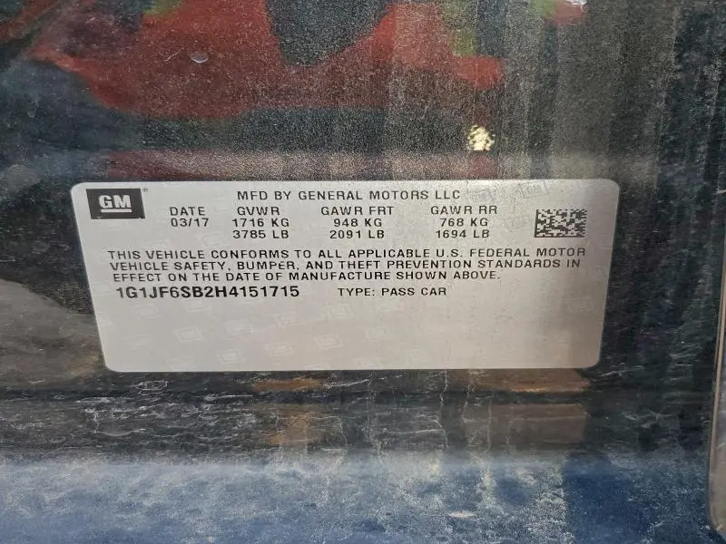 2017 CHEVROLET SONIC PREMIER  