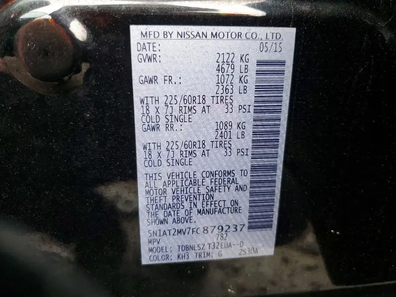 2015 NISSAN ROGUE SL  