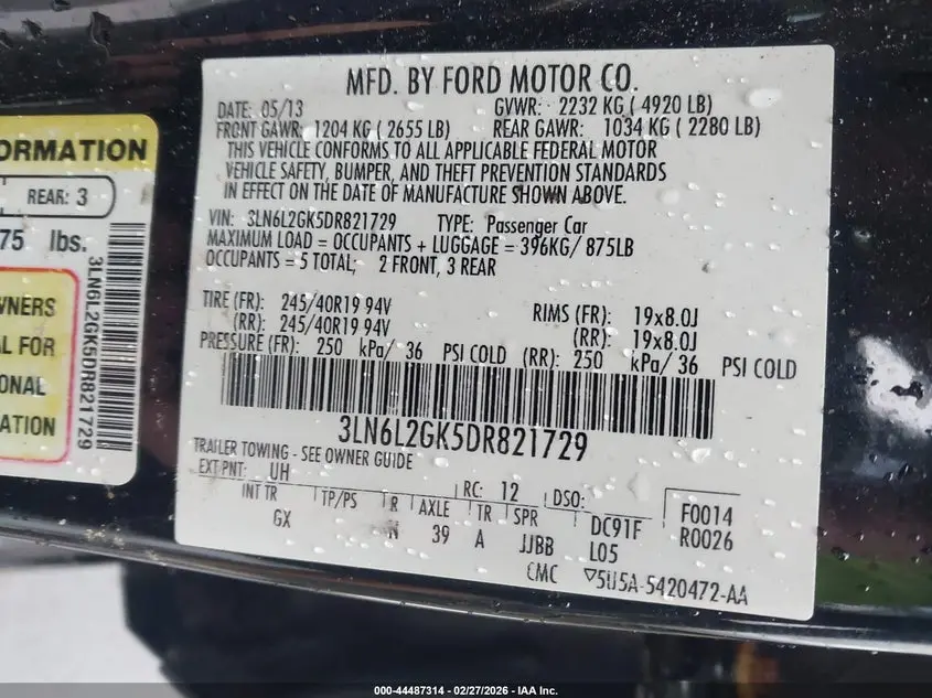 2013 LINCOLN MKZ  