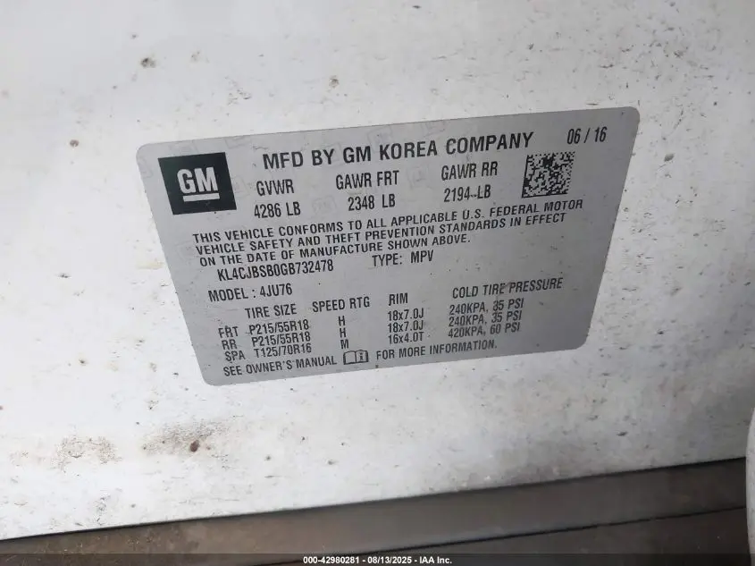 2016 BUICK ENCORE CONVENIENCE