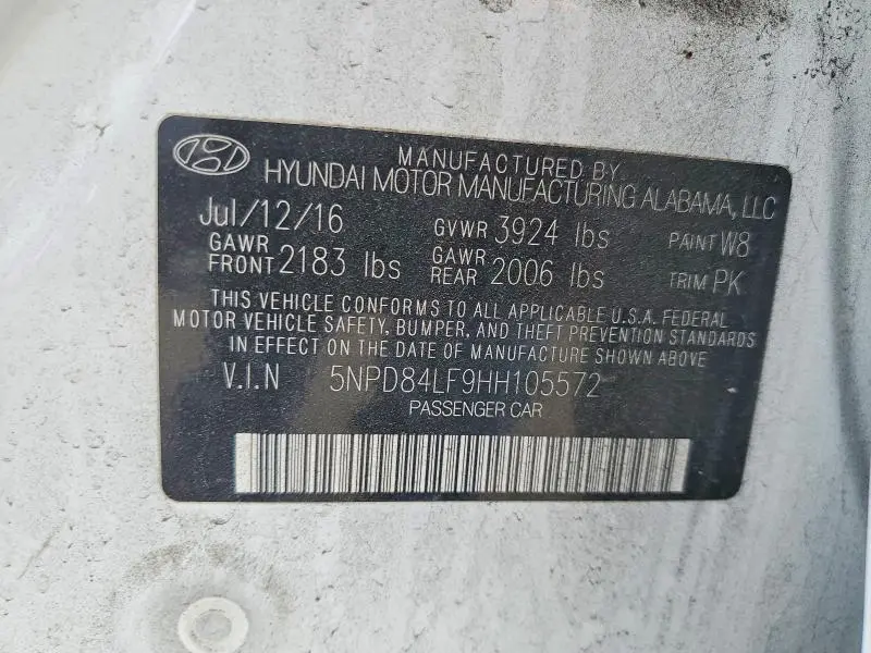 2017 HYUNDAI ELANTRA SE  
