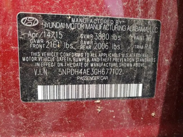 2016 HYUNDAI ELANTRA SE  