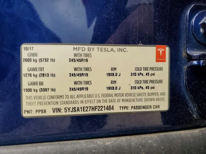 2017 TESLA MODEL S   