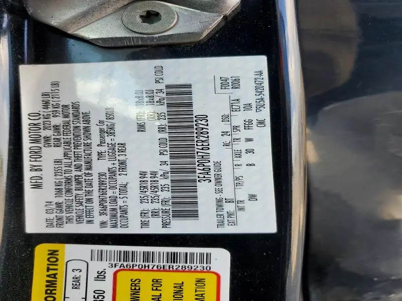 2014 FORD FUSION SE  