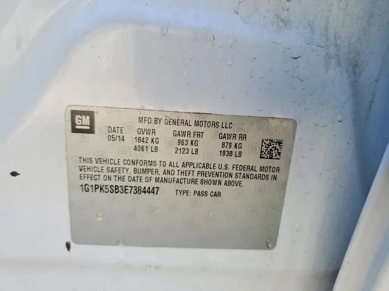 2014 CHEVROLET CRUZE LT  