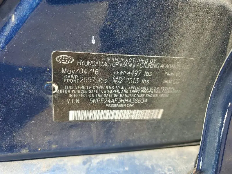 2017 HYUNDAI SONATA SE  