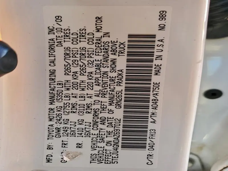 2010 TOYOTA TACOMA DOUBLE CAB PRERUNNER  