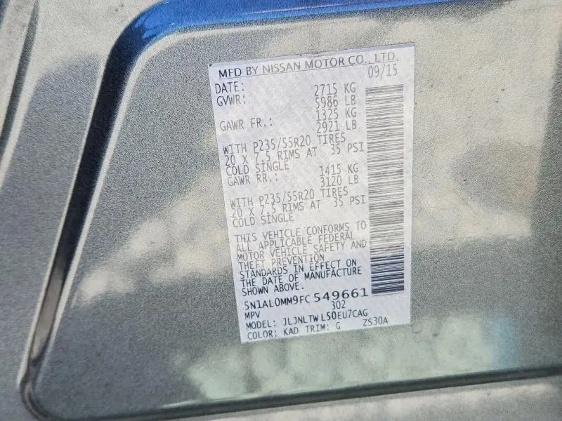 2015 INFINITI QX60 BASE  