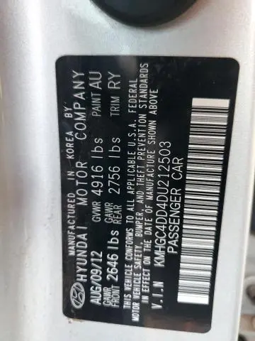 2013 HYUNDAI GENESIS 3.8L  