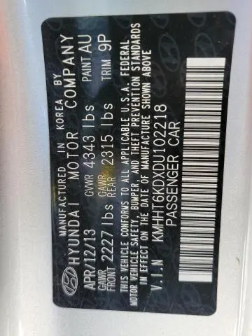 2013 HYUNDAI GENESIS COUPE 2.0T  