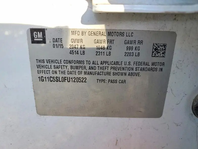 2015 CHEVROLET MALIBU 1LT  