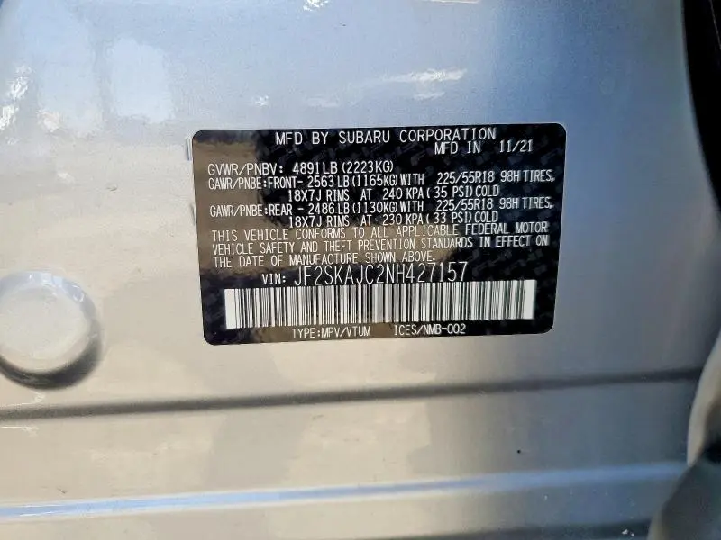2022 SUBARU FORESTER SPORT  