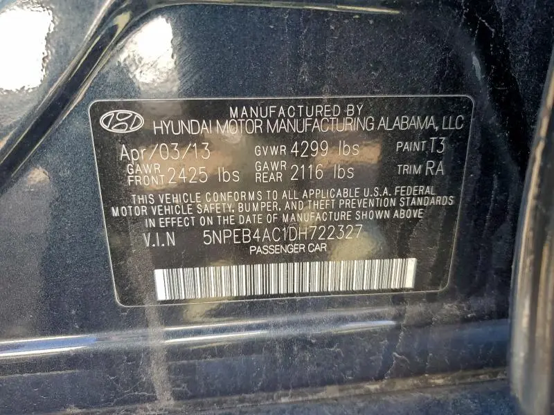 2013 HYUNDAI SONATA GLS  