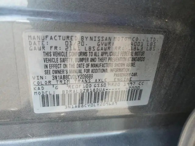 2020 NISSAN SENTRA SV  