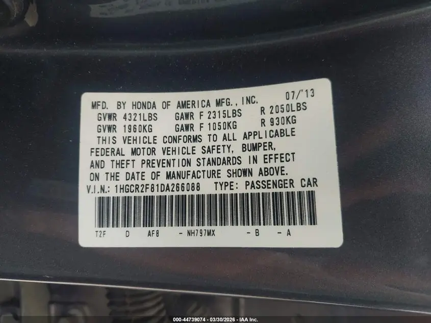 2013 HONDA ACCORD EX-L