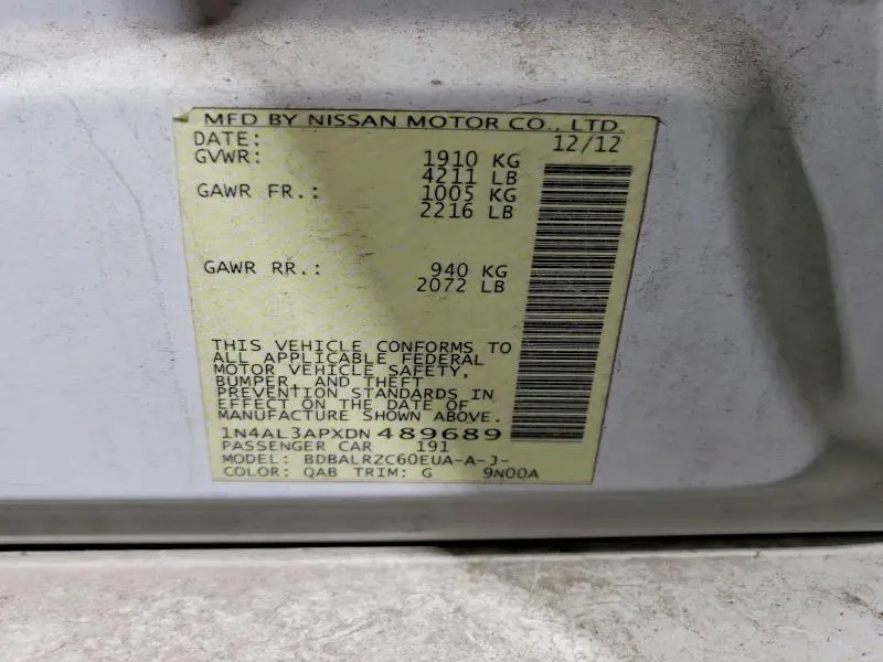 2013 NISSAN ALTIMA 2.5  