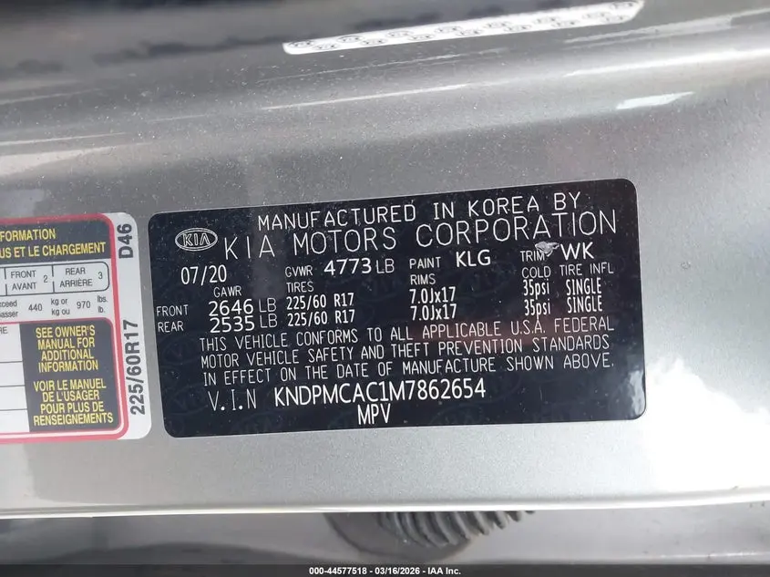 2021 KIA SPORTAGE LX