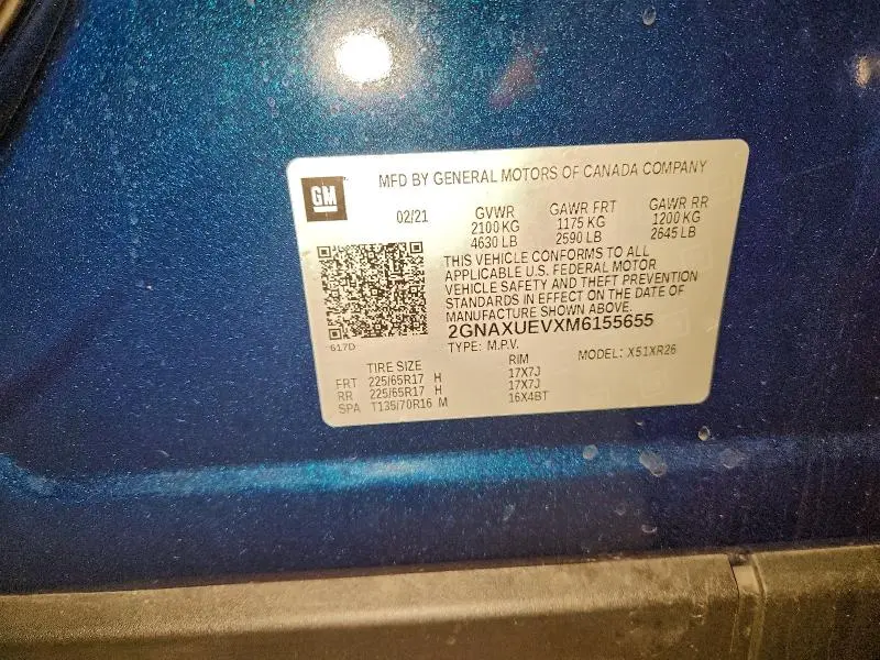 2021 CHEVROLET EQUINOX LT  