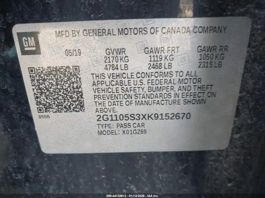 2019 CHEVROLET IMPALA PREMIER