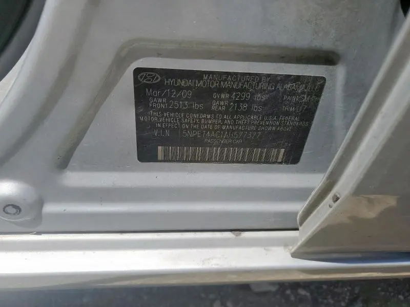 2010 HYUNDAI SONATA GLS  