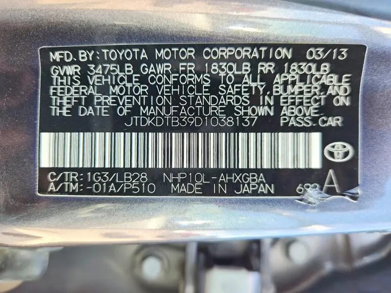 2013 TOYOTA PRIUS C FOUR  